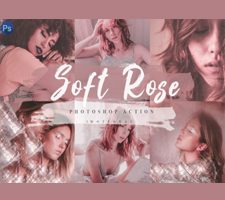 14 Soft Rose Photoshop Actions, ACR LUT